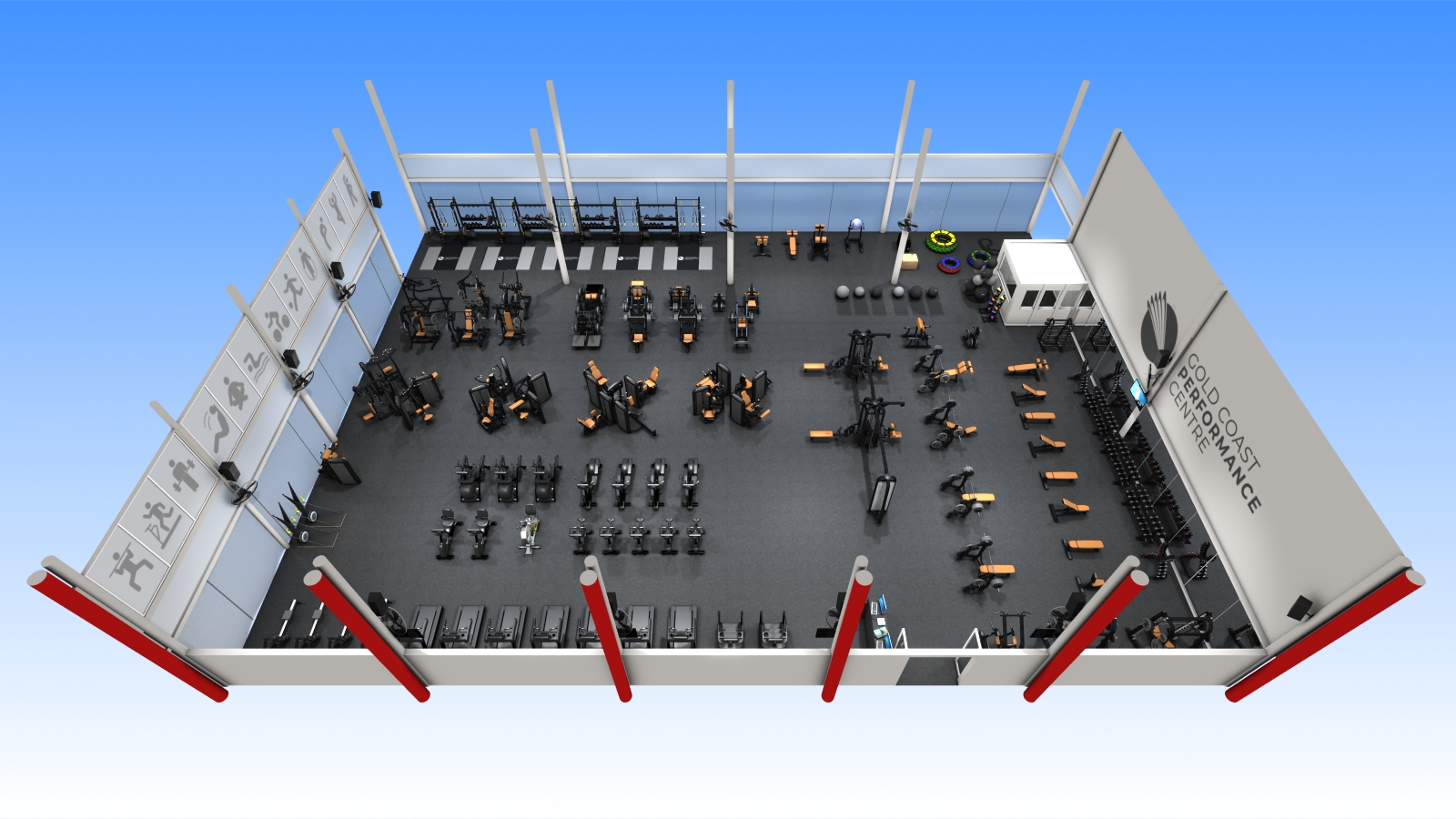 A 3D render of what the Gold Coast Performance Centre’s new gym will look like.