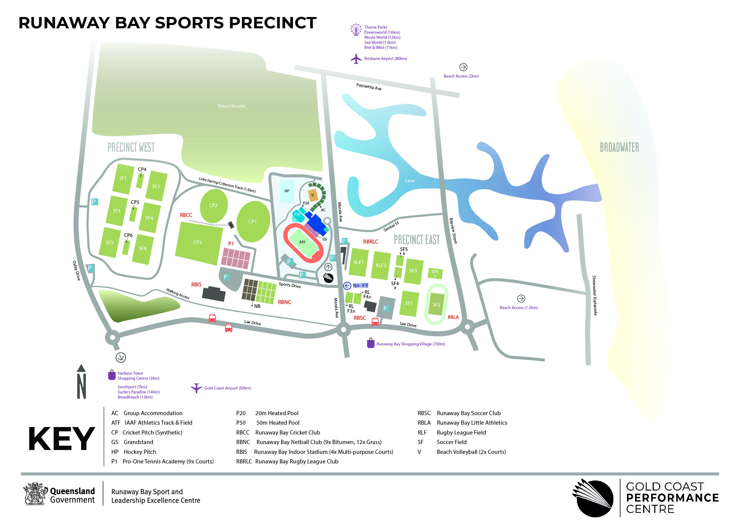 Map of the Runaway Bay Sporting Precinct